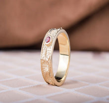 Load image into Gallery viewer, Norse Dragon 14K Gold Ring | Red Cubic Zirconia
