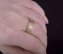 Load image into Gallery viewer, Valknut Symbol Ring | Handmade 14K Gold | Norse Historical Jewelry