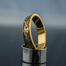 Load image into Gallery viewer, 14K Gold Viking Ring with Borre Style Knotwork | Scandinavian Ornament