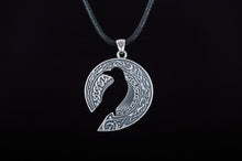 Load image into Gallery viewer, Raven Pendant with Ornament Sterling Silver Jewelry