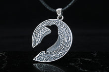 Load image into Gallery viewer, Raven Pendant with Ornament Sterling Silver Jewelry