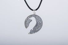 Load image into Gallery viewer, Raven Pendant with Ornament Sterling Silver Jewelry
