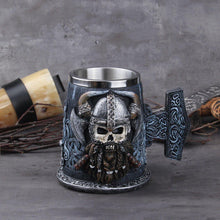 Load image into Gallery viewer, Viking Lover Feasting Tankard Warrior Skull Norse Decor