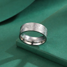 Load image into Gallery viewer, Stainless Steel Viking Ring with Carved Wolf Sigil | Celtic Knot