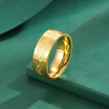 Load image into Gallery viewer, Stainless Steel Viking Ring with Carved Wolf Sigil | Celtic Knot