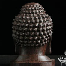 Load image into Gallery viewer, Wooden Buddha Head Statue