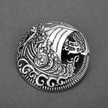 Load image into Gallery viewer, Vintage Round Viking Pin Brooches