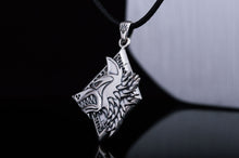 Load image into Gallery viewer, Handmade Viking Wolf Pendant | Sterling Silver, Gold, or Platinum