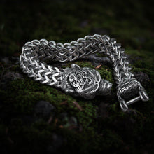 Load image into Gallery viewer, Bear Jewelry Berserker Bear Bracelet - Steel Norse Viking Jewelry