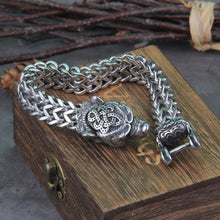 Load image into Gallery viewer, Bear Jewelry Berserker Bear Bracelet - Steel Norse Viking Jewelry