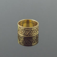Load image into Gallery viewer, Handcrafted 14K/18K Gold Viking Ornament Ring | Historical Heirloom