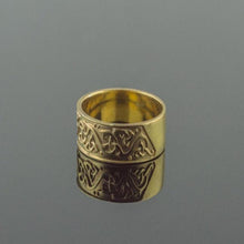 Load image into Gallery viewer, Handcrafted 14K/18K Gold Viking Ornament Ring | Historical Heirloom