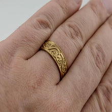 Load image into Gallery viewer, Handcrafted 14K/18K Gold Viking Ornament Ring | Historical Heirloom