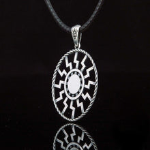 Load image into Gallery viewer, Sterling Silver Black Sun Viking Pendant | Double Sided