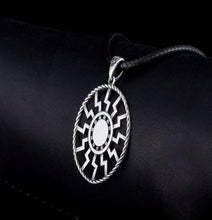 Load image into Gallery viewer, Sterling Silver Black Sun Viking Pendant | Double Sided