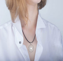 Load image into Gallery viewer, Sterling Silver Black Sun Viking Pendant | Double Sided