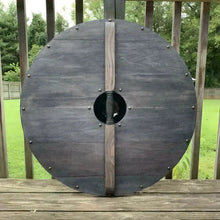 Load image into Gallery viewer, Bloodied Viking Shield - Planking construction