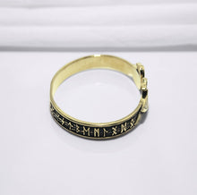 Load image into Gallery viewer, Bronze Viking Odins Ravens Runic Bracelet