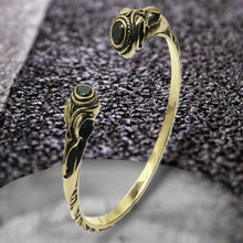Load image into Gallery viewer, Bronze Viking Torc Bracelet with Gems