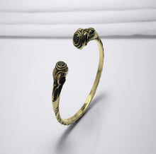 Load image into Gallery viewer, Bronze Viking Torc Bracelet with Gems