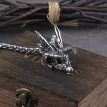 Load image into Gallery viewer, Dragon Skull Steel Pendant Necklace - Nidhogg Corpse Eater