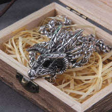 Load image into Gallery viewer, Dragon Skull Steel Pendant Necklace - Nidhogg Corpse Eater