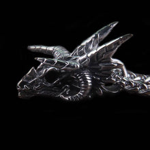 Load image into Gallery viewer, Dragon Skull Steel Pendant Necklace - Nidhogg Corpse Eater