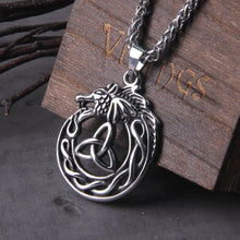 Load image into Gallery viewer, Dragon Stainless Steel Necklace with Pendant Triangle