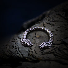 Load image into Gallery viewer, Dragon Twisted Steel Torc Ring