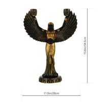 Load image into Gallery viewer, Egyptian goddess Isis Candleholder Statue - Black Golden /