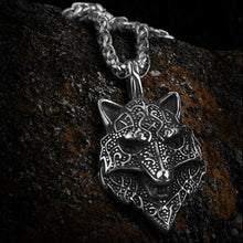 Load image into Gallery viewer, Fenrir Bust Viking Wolf Head Necklace | Handcrafted Norse Jewelry