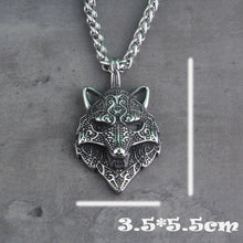 Load image into Gallery viewer, Fenrir Bust Viking Wolf Head Necklace | Handcrafted Norse Jewelry