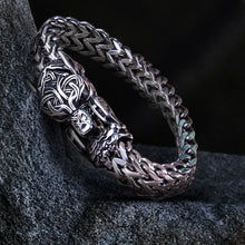 Load image into Gallery viewer, Fenrir Sun-Eater Wolf of Ragnarok Bracelet | Viking Steel Jewelry
