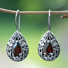 Load image into Gallery viewer, Garnet Norse Teardrop Earrings