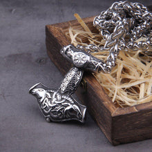Load image into Gallery viewer, Goats of Odin Thor’s Hammer Mjolnir Pendant Necklace