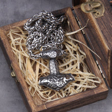 Load image into Gallery viewer, Goats of Odin Thor’s Hammer Mjolnir Pendant Necklace
