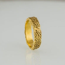 Load image into Gallery viewer, 14K Gold Celtic Knotwork Ring | Handcrafted Norse Jewelry