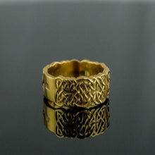 Load image into Gallery viewer, 14K Gold Celtic Knotwork Ring | Handcrafted Norse Jewelry