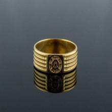 Load image into Gallery viewer, 14K Gold Viking Ship's Wheel Ring | Handcrafted Nautical Jewelry