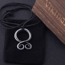 Load image into Gallery viewer, Forged Iron Antiqued Troll Cross Pendant Necklace