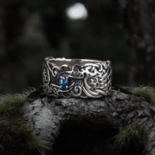 Load image into Gallery viewer, Custom Ravens of Odin Ring | 925 Silver Norse Jewelry
