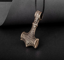 Load image into Gallery viewer, Thor's Hammer Pendant Bronze Mjolnir from Mammen Village