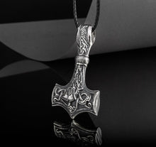 Load image into Gallery viewer, Sterling Silver Thor's Hammer Pendant | Mammen Village-Inspired Mjolnir
