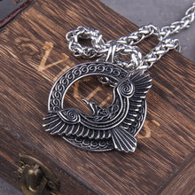 Load image into Gallery viewer, Huginn and Muninn Viking Raven Amulet Necklace
