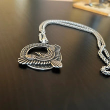 Load image into Gallery viewer, Huginn and Muninn Viking Raven Amulet Necklace