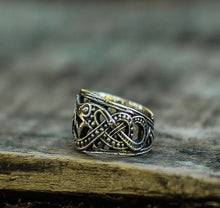 Load image into Gallery viewer, Jormungandr Ring Sterling Silver Handcrafted Norse Ring