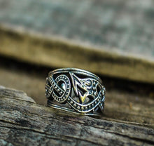 Load image into Gallery viewer, Jormungandr Ring Sterling Silver Handcrafted Norse Ring