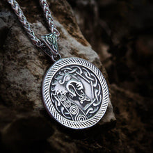 Load image into Gallery viewer, Jormungandr Serpent of Ragnarok Totem Pendant Necklace