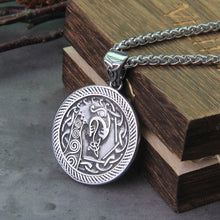 Load image into Gallery viewer, Jormungandr Serpent of Ragnarok Totem Pendant Necklace