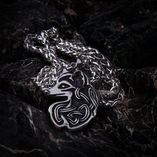 Load image into Gallery viewer, Knotwork Viking Fox Totem Steel Necklace